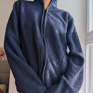 H&M Navy Fleece Zip-up